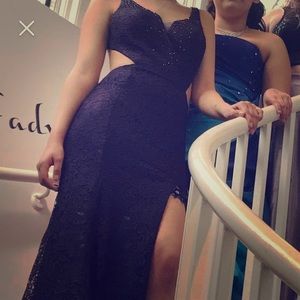 Clarisse size 8 plum prom dress